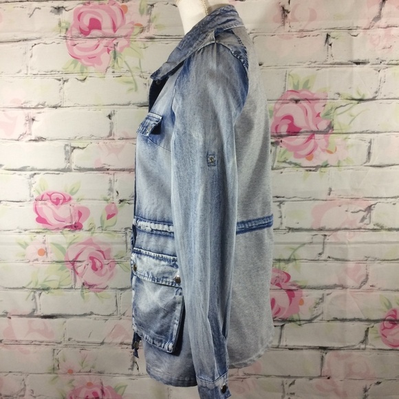 Shasa Acid Wash Denim Jacket Size Medium Lagenlook - Picture 7 of 8